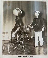 RARE c1940s Circus Performer “Walter Jennier & Buddy” Large Photo Promo Card. picture