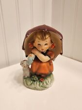 Vintage Erich Stauffer Rainy Day Girl with Dog Figurine picture
