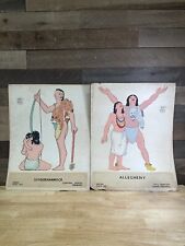 Vintage Pair Of Original Pennsylvania WPA District 15 Indian Art Posters picture
