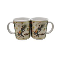 vintage hh hallmark porcelain pair of christmas theme coffee mugs picture