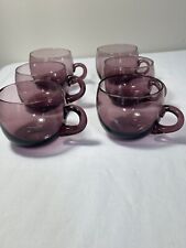 Vintage 1950s Hand Blown Glass Italian Set of 6  Punch Cups-4 oz-Unused picture