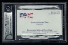 Howard Dean signed autograph Business Card DNC Democratic Committee Chairman BAS picture