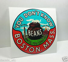 Boston Massachusetts Vintage Style Travel Decal / Vinyl Sticker, Luggage Label picture