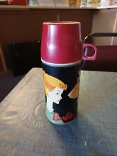 Vintage 1962 Retro Ponytail Barbie Metal Thermos Bottle with Red Cup picture