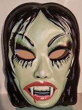 Ghoulsville Vampire Girl Mask Halloween Retro A Go Go Wall Decor, 22 In x 16 In picture