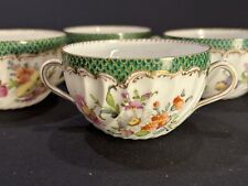 Antique C1890 Dresden Tea Cups set 4 ~ Beautiful Floral w/Gold Germany Bavaria picture