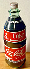 VINTAGE 2 LITER COKE COCA-COLA BOTTLE FULL & SEALED 1970's ERA 67.6 oz picture