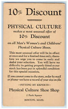 1931 10% Discount Physical Culture Shoe Shop Boston Massachusetts MA Postal Card picture
