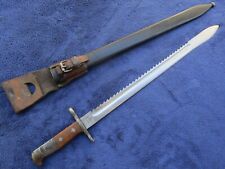 ORIGINAL SWISS M1914 PIONEER SAWBACK BAYONET AND SCABBARD WITH HANGER picture