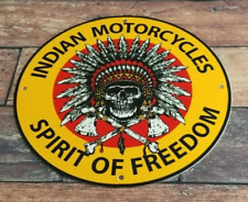 VINTAGE INDIAN MOTORCYCLE PORCELAIN SERVICE STATION GAS OIL AMERICAN BIKE SIGN picture