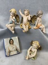 Fontanini 4 Cherub Angel Figurines Shelf Sitting Made in Italy (Book Included) picture
