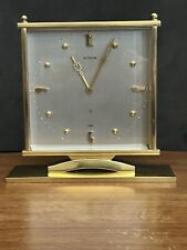 Le Coultre Rare Swiss Made Desk Clock.  8 day Movement.  Gold Plated picture