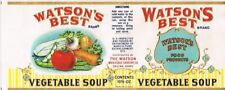 WATSON'S BEST Brand Vegetable Soup SALINA KANSAS Retro Can Food Label Art Print picture