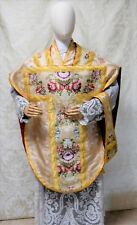 Brand New Custom Order St. Philip Neri Chasuble Set, Pure Silk Lampas and Damask picture