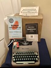 Vintage 1949 or 53 Smith Corona Sterling Typewriter w/Case, Key, More~Works well picture