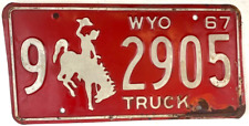 Wyoming 1967 License Plate Vintage Truck Big Horn Co Garage Collector Decor picture