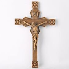Crucifix Wall Cross, Hanging Cross Crucifix, Hand Painted in Vintage Wood 12