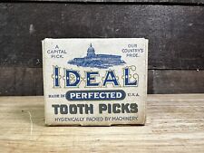 Vintage 1930s Box Ideal Perfected Tooth Picks NOS Full New Capital Building picture