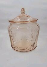 Anchor Hocking Royal Lace Pink Depression Glass Biscuit/Cookie Jar With Lid  picture