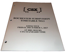 DECEMBER 2017 CSXT ROCHESTER SUBDIVISION EMPLOYEE TIMETABLE #1 picture