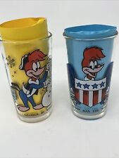Two 1976 Woody Woodpecker ARBYS LOGO Glass picture