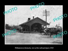 OLD 8x6 HISTORIC PHOTO OF WILLIAMSTOWN KENTUCKY VIEW OF  RAILROAD DEPOT c1910 picture