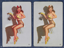2 Vintage  Earl MacPherson Replacement Jokers Pinup Playing Cards 1946 Calendar picture