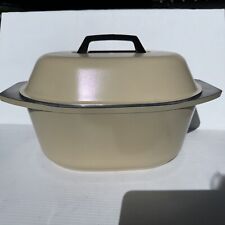 Vintage Club 6 quart Aluminum Roaster Yellow Beige Oval with Lid VGC 15” x 9.75” picture