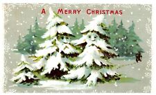 Anthropomorphic Trees Christmas Fantasy Whimsical Embossed Postcard 1910 picture