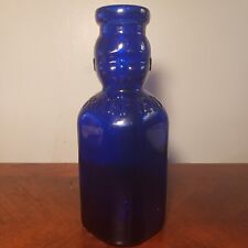 Vintage Cobalt Blue Glass Brookfield Baby Top Milk Bottle 1 Quart picture