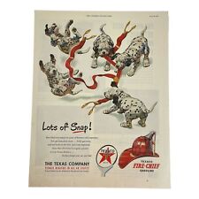 1951 Print Ad Texaco Fire Chief Dalmatian Dogs Lots of Snap Suspenders Tug-O-War picture