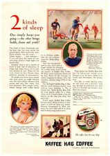 1928 Kaffee Hag Coffee Knute Rockne Vintage Print Ad Football Game  picture
