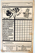 Romper Room KTVI Do Bee Card Vtg 1958 Granite City IL Happy Jack Ben Schermer picture