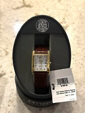 Vintage Disney X Citizen Square Face Watch Mickey Genuine Leather New With Tags picture