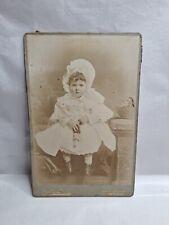 Victorian Photo Cabinet Card Child Bonnet Dress Doll Colin Lunn Cambridge  picture