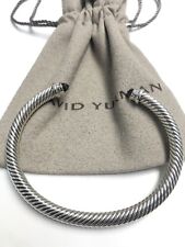 David Yurman Women's Silver 5mm Cable Bracelet Amethyst  Diamond Small 925 picture