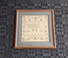 Antique Early 19th Century Eleanor Gamby 14th Year 1819 Deer Needlework Sampler picture