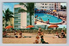 Miami Beach FL-Florida, Blue Water Hotel, Advertisement, Vintage Postcard picture