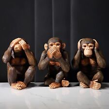 TCIUXYQ 3 Monkey Statues-Hear No Evil See No Evil Speak No Evil 3 Wise Monkey... picture