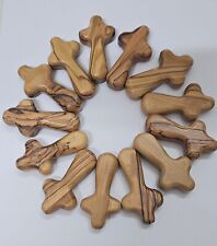 Beautiful Hand Carved Comfort Cross Made From Natural Olive Wood 2.5 Inch(20pcs) picture