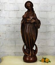 Gorgeous XL Art Deco Virgin Mary Madonna Infant Child Plaster Statue 24.01