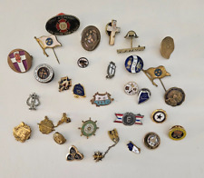 Lot 30 Vintage Award Pins Pinbacks Military Employment Education Religion picture