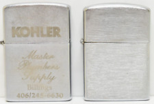 2 Cigarette Flip Lighters Vintage Kohler Wind Proof New Flints Tested No Fluid picture