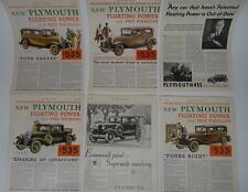 Lot 40 1920s 1930s Print Magazine Advertising Plymouth Automobile Ephemera picture