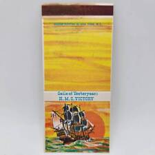 Vintage Matchcover Sails of Yesteryear: H.M.S. Victory Ship Diamond Match Divisi picture