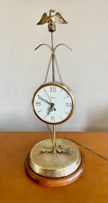 Vtg Federal Eagle Finial Clock Electric Tabletop Mantle Brass Works See VIDEO picture
