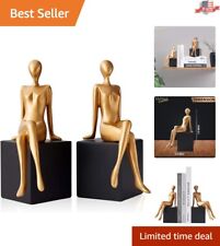 Modern Girl Statues Decorative Bookend Set - Stylish & Versatile - Great Gift picture