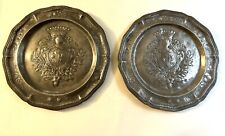 Early 1700’s French Norman pewter plates 2 hallmarked W possible royal crest ￼ picture