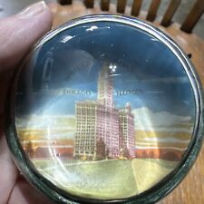 Vintage Chicago Illinois Wrigley Building Glass Dome Paperweight  picture