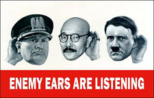1942 WWII Poster 11X17 - Enemy Ears Are Listening picture